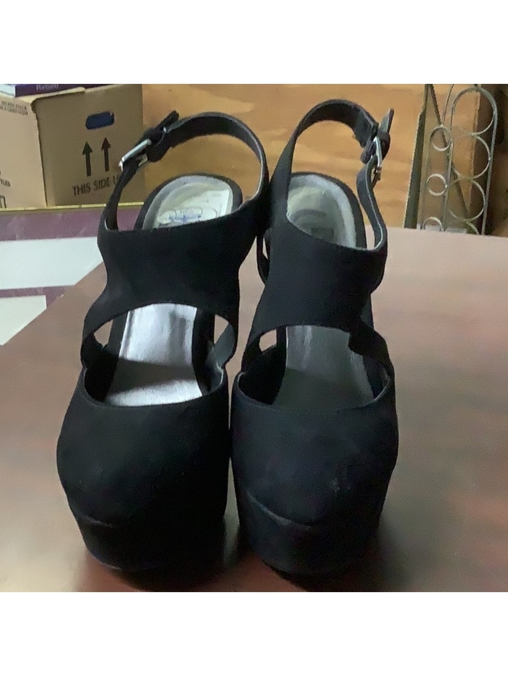 G by Guess Black Sparkle Platform Heels Size 8